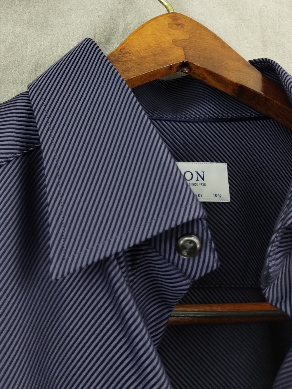 $395 ETON Textured Twill Contemporary Fit Dress Shirt Men's Size M